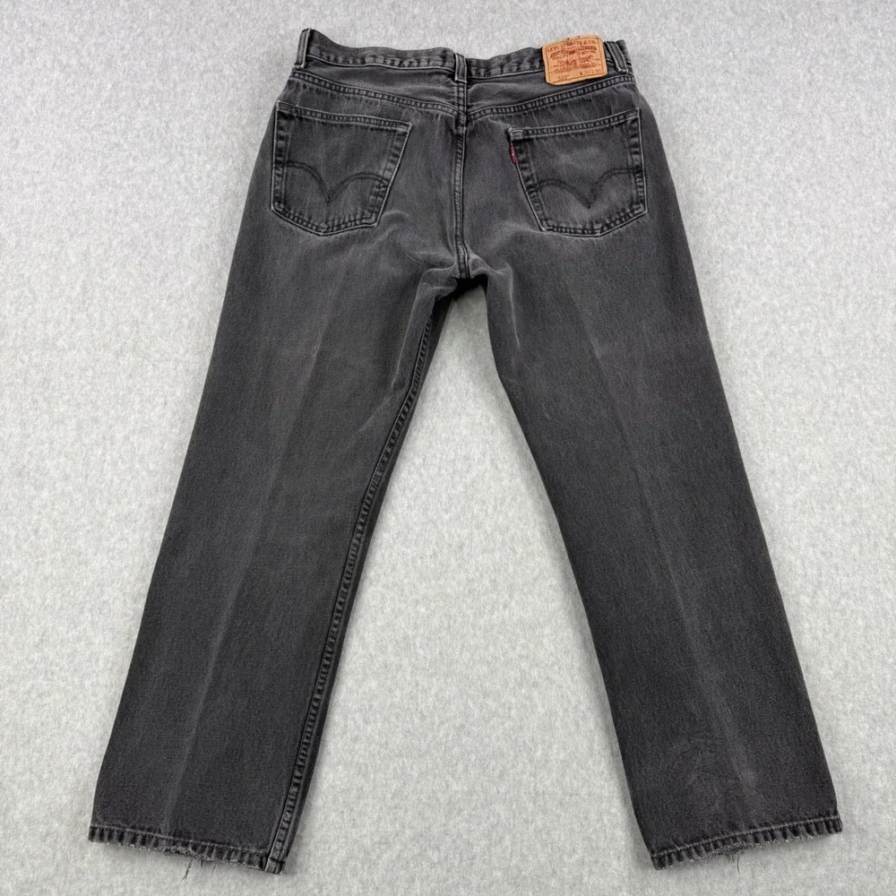 Vintage Levis 505 Jeans‎ Mens Fits 36x29 Black Denim Faded Straight Leg Casual